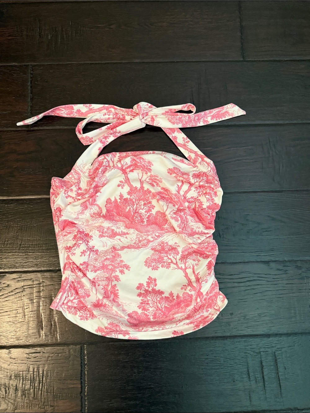 Pink Toile Halter Top